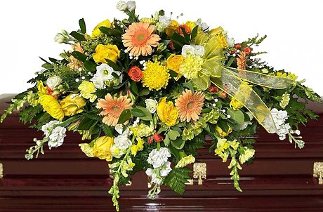 Golden Heart Casket Spray