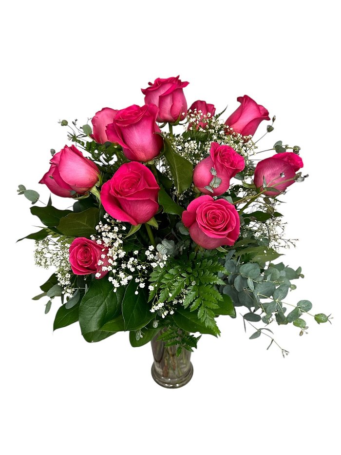 Something Sweet, 12 Long Stemmed Pink Roses