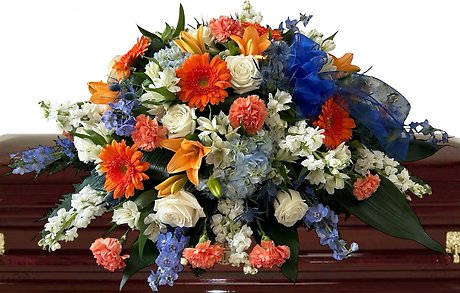 Met In Heaven Casket Spray